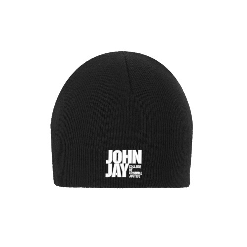 Black Knit Beanie-John Jay College of Criminal Justice Primary Mark