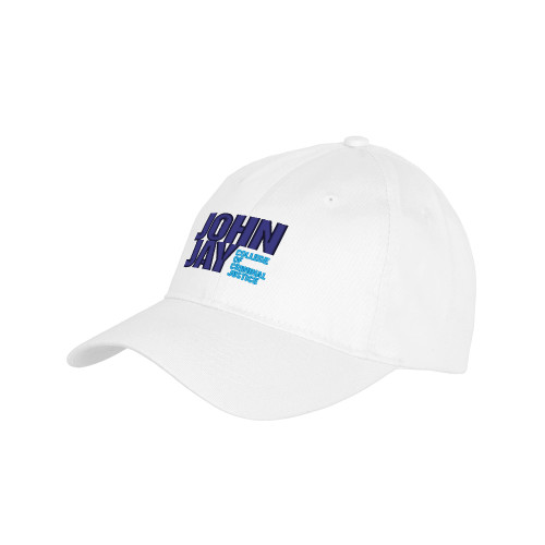 Youth White Pro Style Hat-John Jay College of Criminal Justice Primary Mark