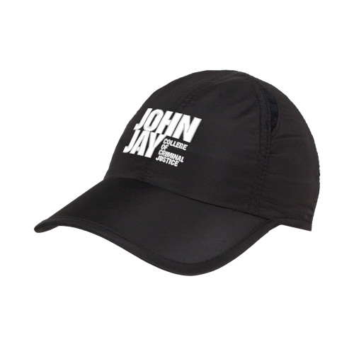 Womens Black Performance Cap-John Jay College of Criminal Justice Primary Mark