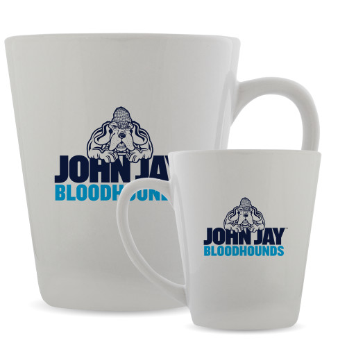 Full Color Latte Mug 12oz-John Jay College of Criminal Justice Bloodhounds with Bloodhound Mascot