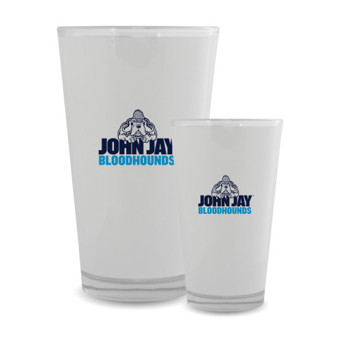 Full Color Glass 17oz-John Jay College of Criminal Justice Bloodhounds with Bloodhound Mascot
