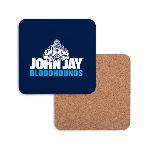 Hardboard Coaster w/Cork Backing-John Jay College of Criminal Justice Bloodhounds with Bloodhound Mascot
