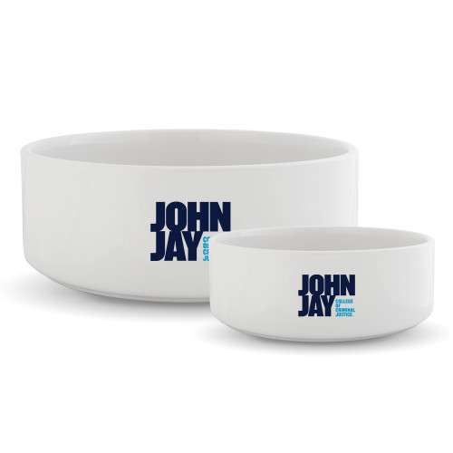 Ceramic Dog Bowl-John Jay College of Criminal Justice Primary Mark