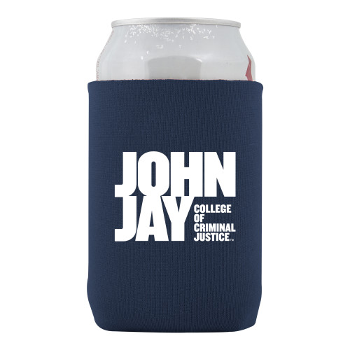 Neoprene Navy Can Holder-John Jay College of Criminal Justice Primary Mark