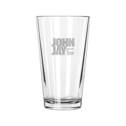 Libbey Glass 16oz-John Jay College of Criminal Justice Primary Mark Engraved