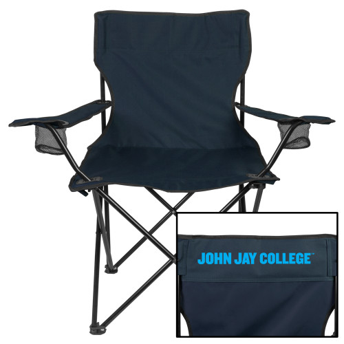 Deluxe Navy Captains Chair-John Jay College of Criminal Justice Wordmark Horizontal