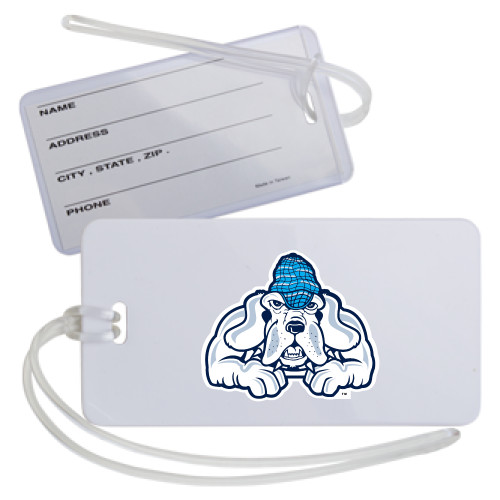 Luggage Tag-John Jay College of Criminal Justice Bloodhound Mascot with Cyan