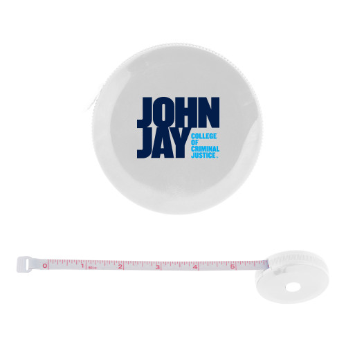 White Round Cloth 60 Inch Tape Measure-John Jay College of Criminal Justice Primary Mark