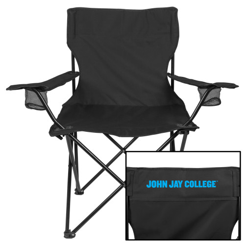 Deluxe Black Captains Chair-John Jay College of Criminal Justice Wordmark Horizontal