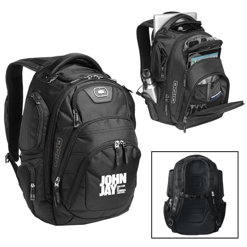 OGIO Black Stratagem Backpack-John Jay College of Criminal Justice Primary Mark