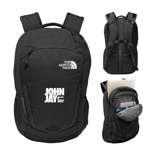 The North Face Black Connector Backpack-John Jay College of Criminal Justice Primary Mark