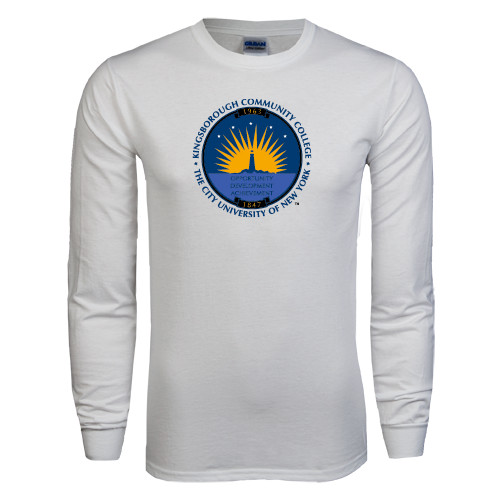 Community College White Long Sleeve T Shirt-LightHouse