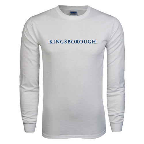 Community College White Long Sleeve T Shirt-Kingsborough