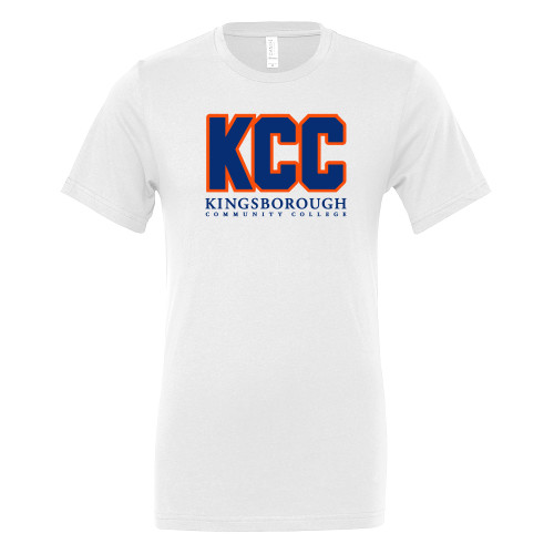 Bella + Canvas White Jersey Cotton T Shirt-Kingsborough Primary Mark