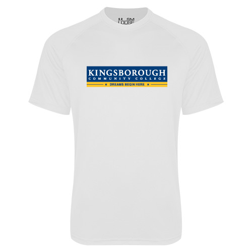 Community College Under Armour White Tech Tee-Official Logo
