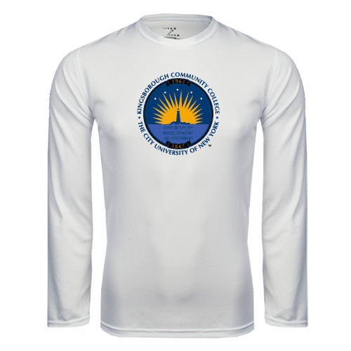 Community College White Performance Long Sleeve Shirt-LightHouse