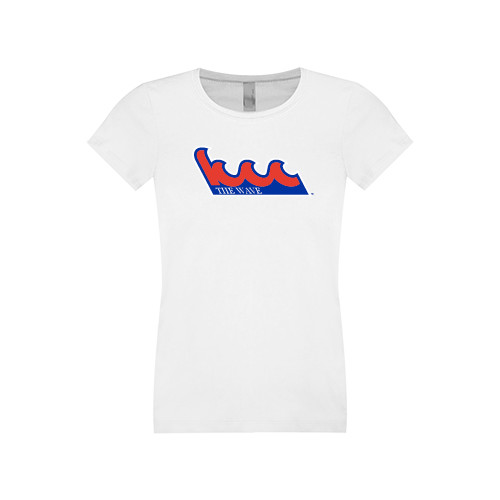 Community College Next Level Girls White Fashion Fit T Shirt-The Wave