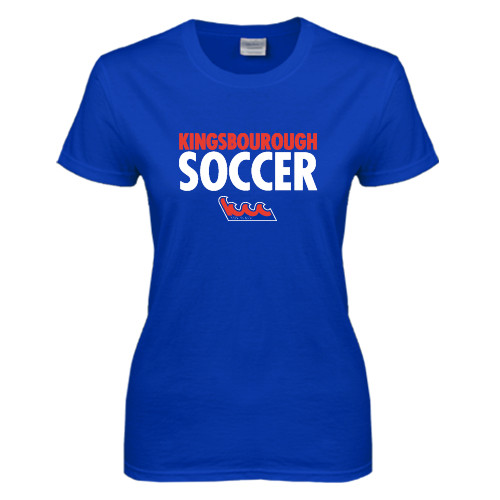 Community College Womens Royal Short Sleeve Tee-Soccer Stacked