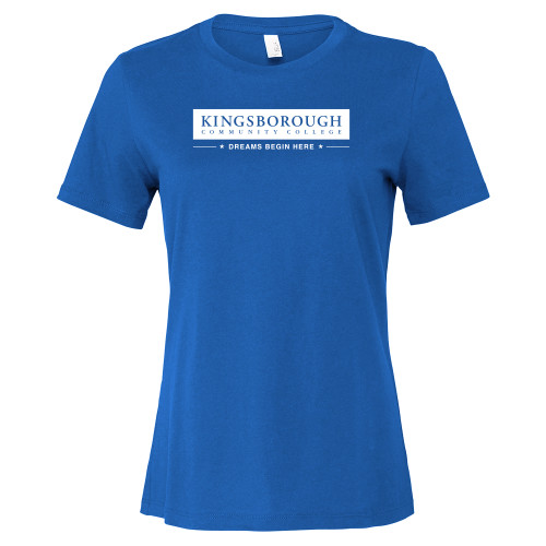 Bella + Canvas Womens Royal Relaxed Cotton T Shirt-Kingsborough Primary Mark