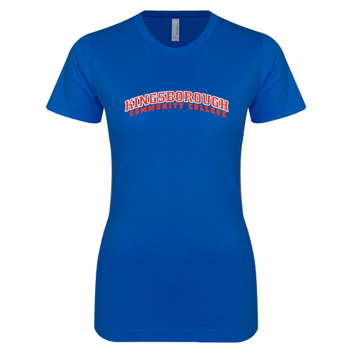 Community College Next Level Womens Royal Boyfriend Tee-Arched Kingsborough