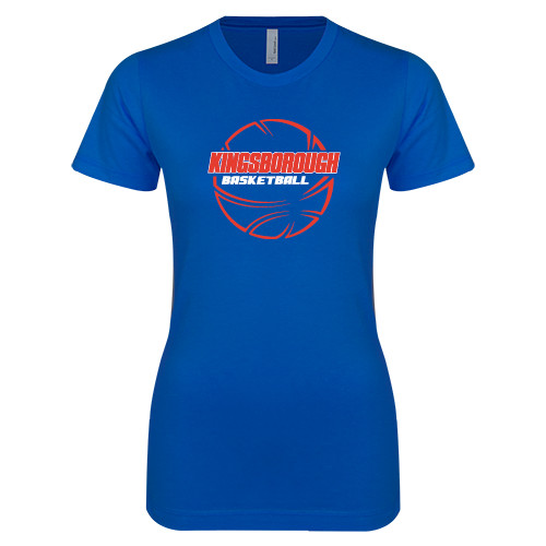 Community College Next Level Womens Royal Boyfriend Tee-BasketBall School in Ball