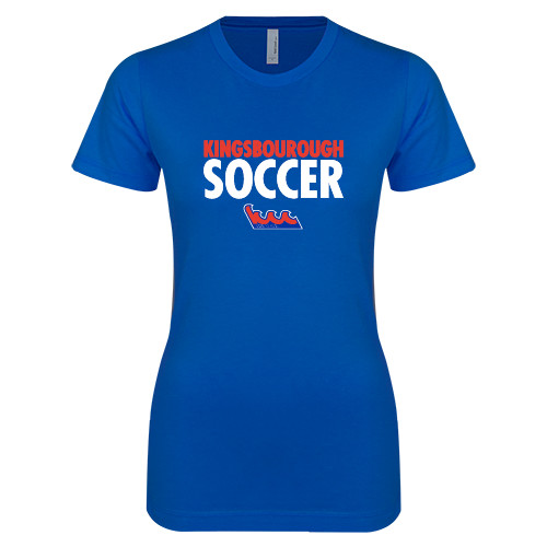 Community College Next Level Womens Royal Boyfriend Tee-Soccer Stacked