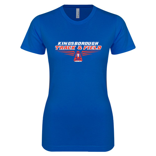 Community College Next Level Womens Royal Boyfriend Tee-Track and Field Front View Shoe
