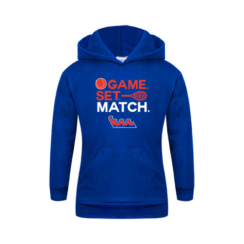 Community College Youth Royal Fleece Hoodie-Tennis Game Set Match