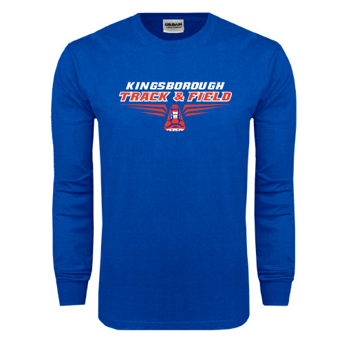 Community College Royal Long Sleeve T Shirt-Track and Field Front View Shoe