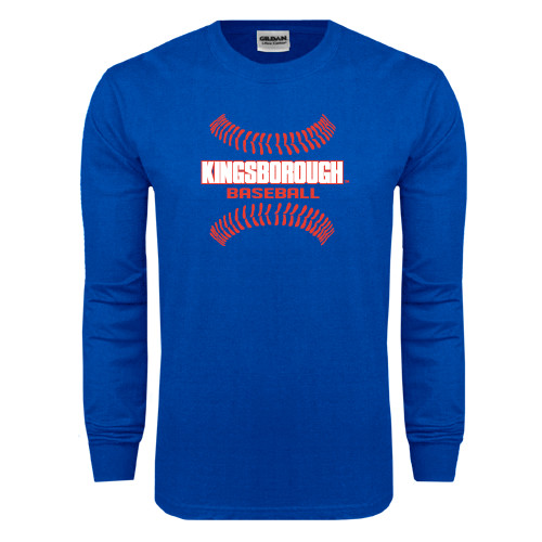 Community College Royal Long Sleeve T Shirt-Baseball Sideways Seams