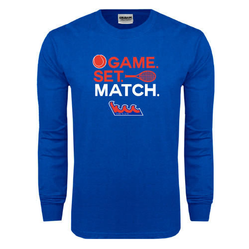 Community College Royal Long Sleeve T Shirt-Tennis Game Set Match