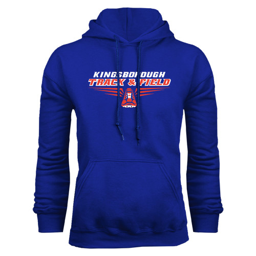 Community College Royal Fleece Hoodie-Track and Field Front View Shoe
