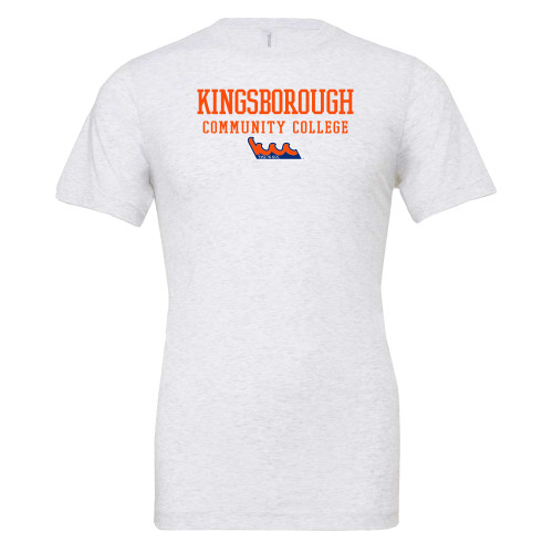 Bella + Canvas Ash Grey Jersey Cotton T Shirt-Kingsborough CC Collegiate Stacked