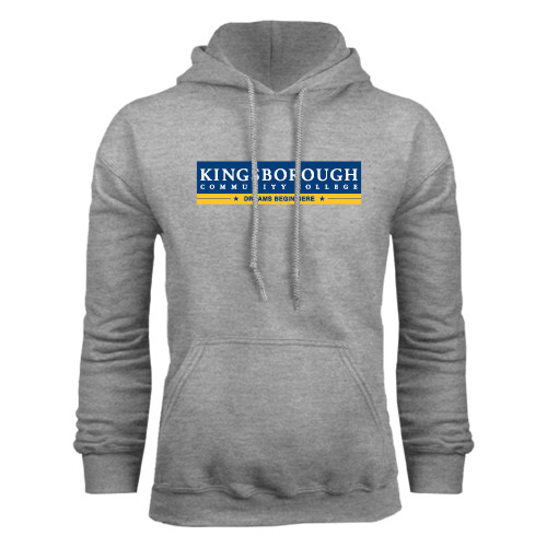 Community College Grey Fleece Hoodie-Official Logo