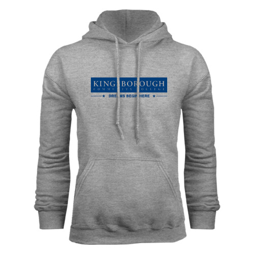 Community College Grey Fleece Hoodie-Kingsborough Dreams
