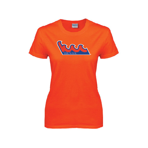 Community College Womens Orange Short Sleeve Tee-The Wave