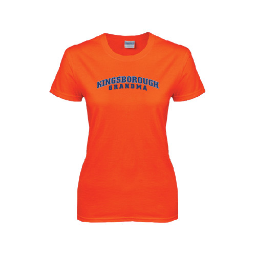 Community College Womens Orange Short Sleeve Tee-Grandma