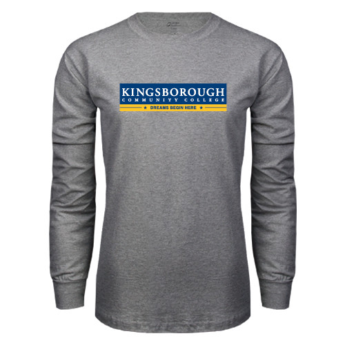 Community College Grey Long Sleeve T Shirt-Official Logo