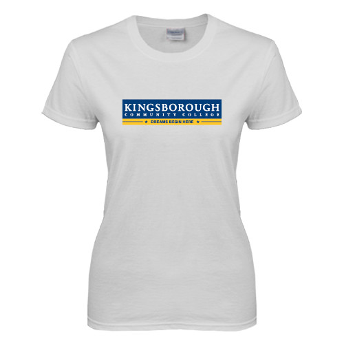 Community College Womens White Short Sleeve Tee-Official Logo