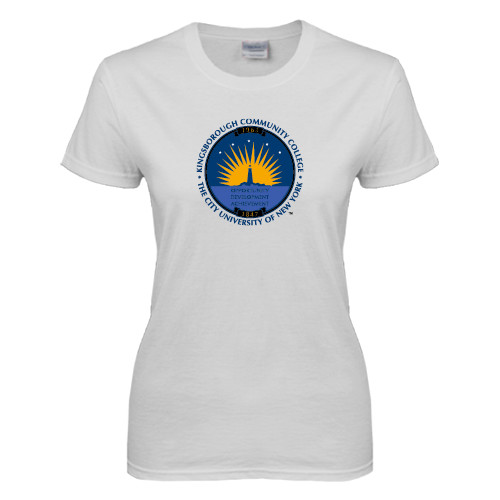 Community College Womens White Short Sleeve Tee-LightHouse