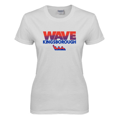 Community College Womens White Short Sleeve Tee-Wave