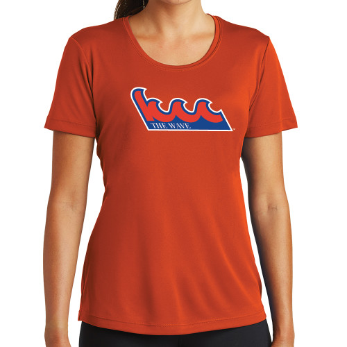 Community College Womens Orange Performance Tee-The Wave