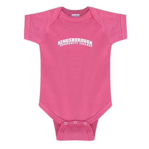 Community College Fuchsia Infant Onesie-Arched Kingsborough