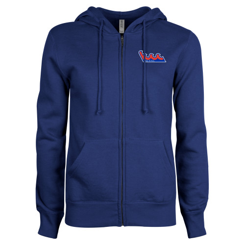 Community College ENZA Womens Royal Fleece Full Zip Hoodie-The Wave