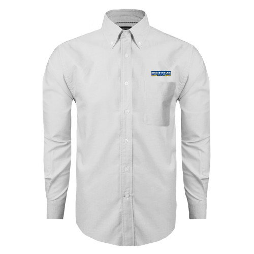 Community College White Oxford Long Sleeve Shirt-Official Logo