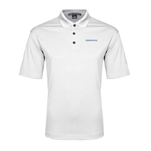 White Performance Fine Jacquard Polo-Official Logo