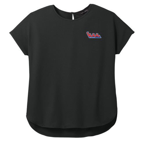 Community College Mercer + Mettle Womens Black Stretch Crepe Crew-The Wave