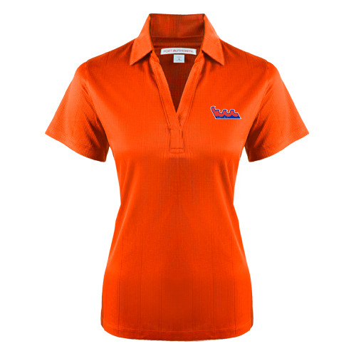 Community College Womens Orange Performance Fine Jacquard Polo-The Wave