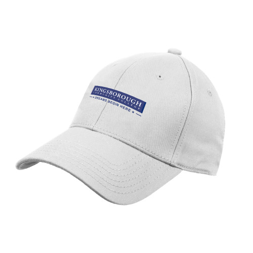White Structured Adjustable Pro Style Hat-Kingsborough Primary Mark