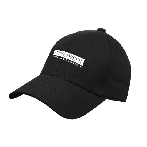 Black Structured Adjustable Pro Style Hat-Kingsborough Primary Mark